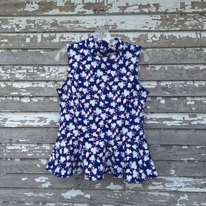 🌟 Banana Republic Factory Sleeveless Mock Neck Peplum Top Size Small NWT